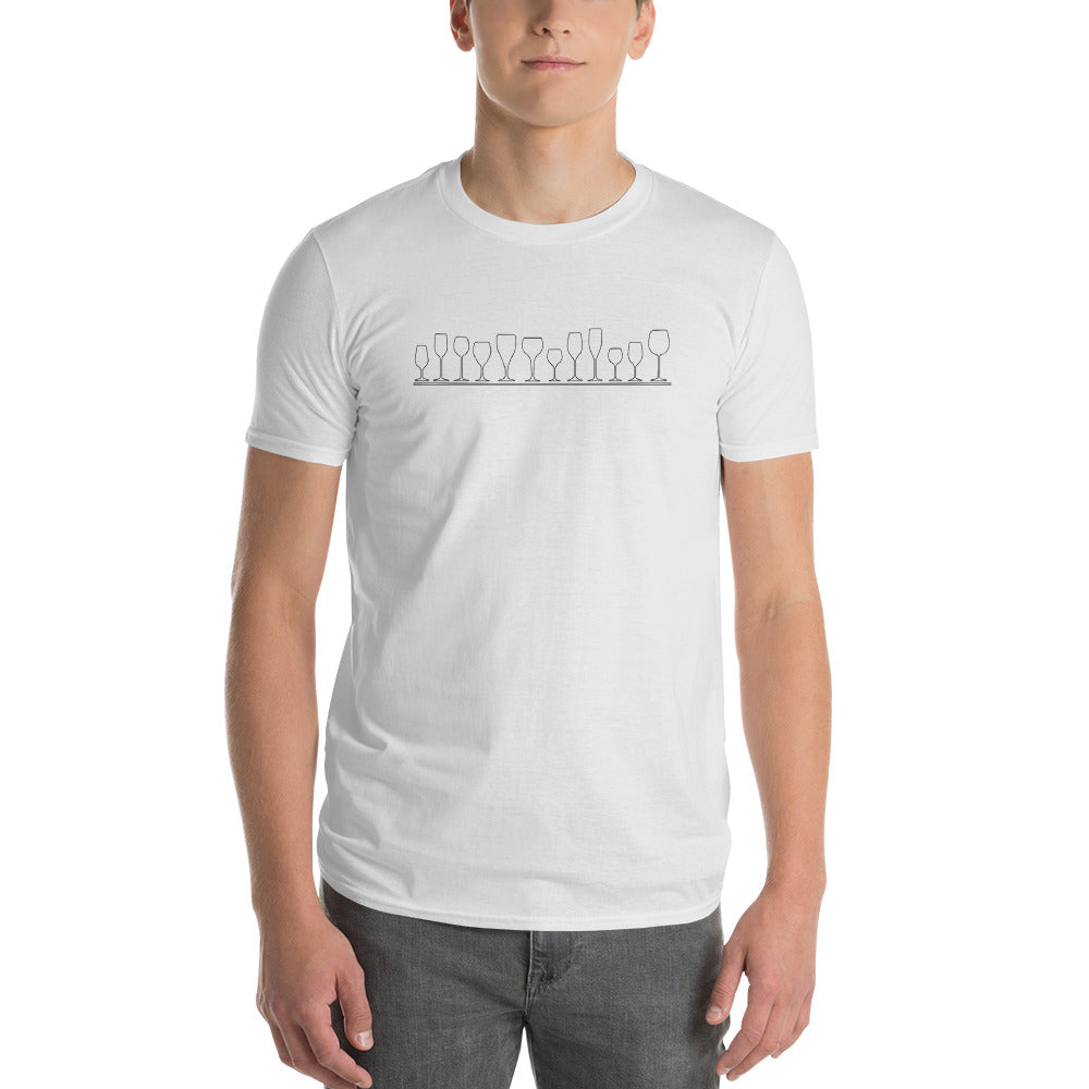 Wine Glass Lineup Short-Sleeve T-Shirt