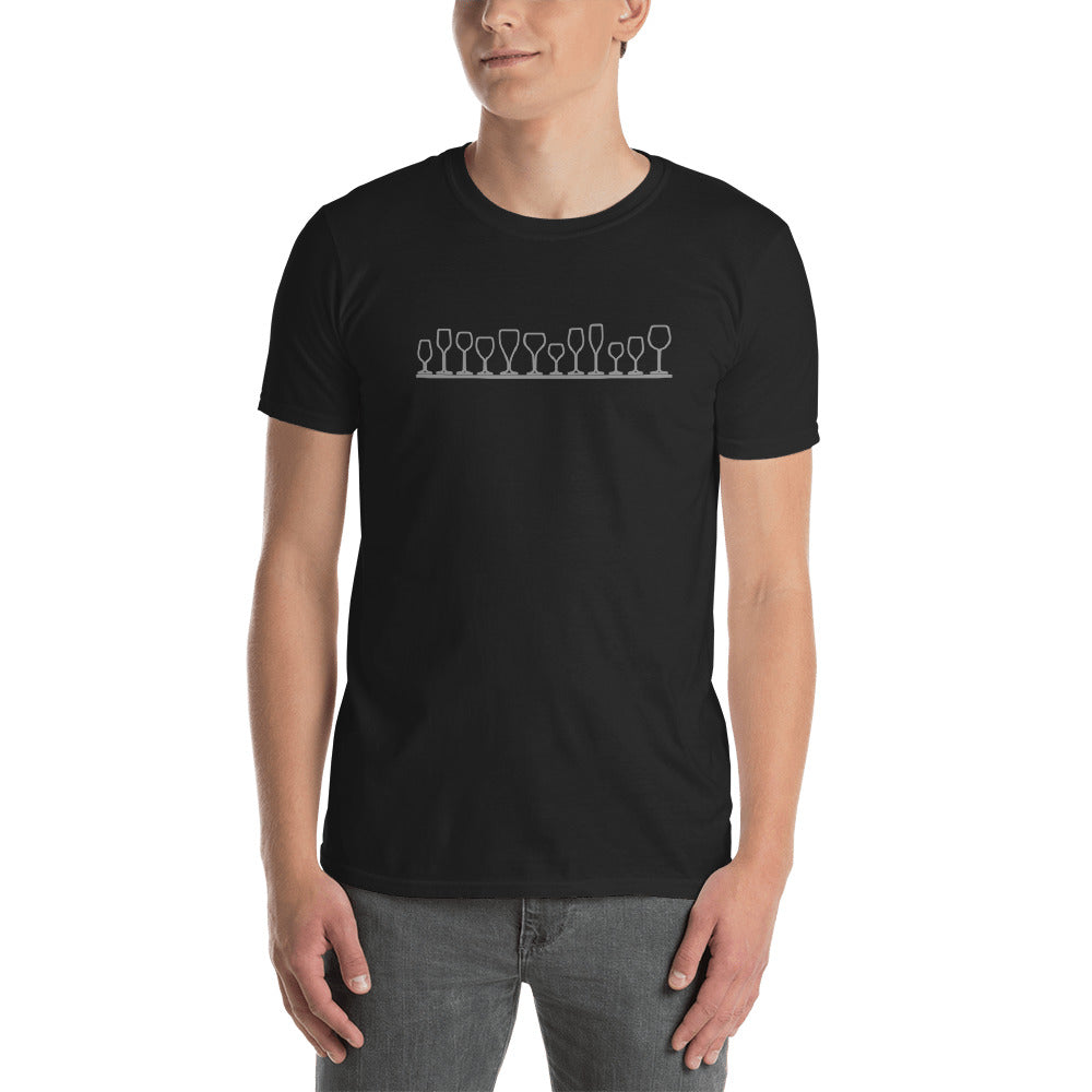 Wine Glass lineup Short-Sleeve Unisex T-Shirt