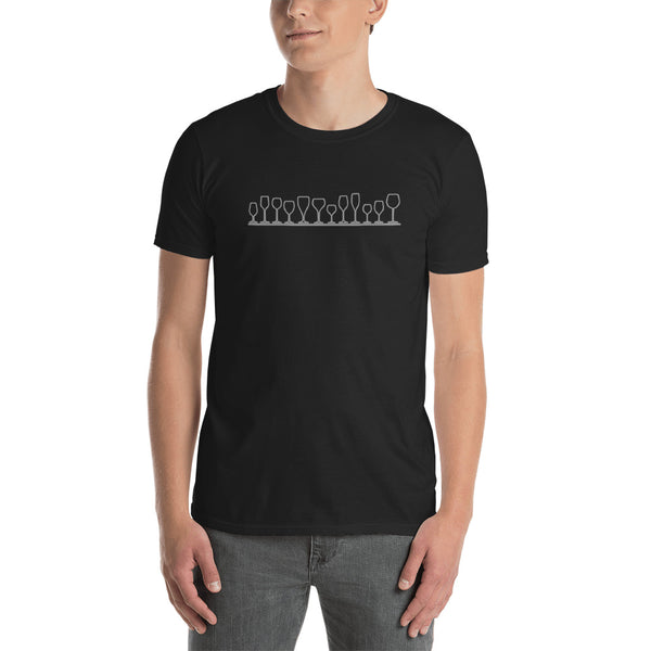 Wine Glass lineup Short-Sleeve Unisex T-Shirt