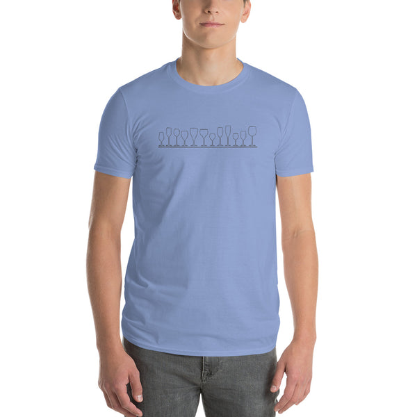 Wine Glass Lineup Short-Sleeve T-Shirt