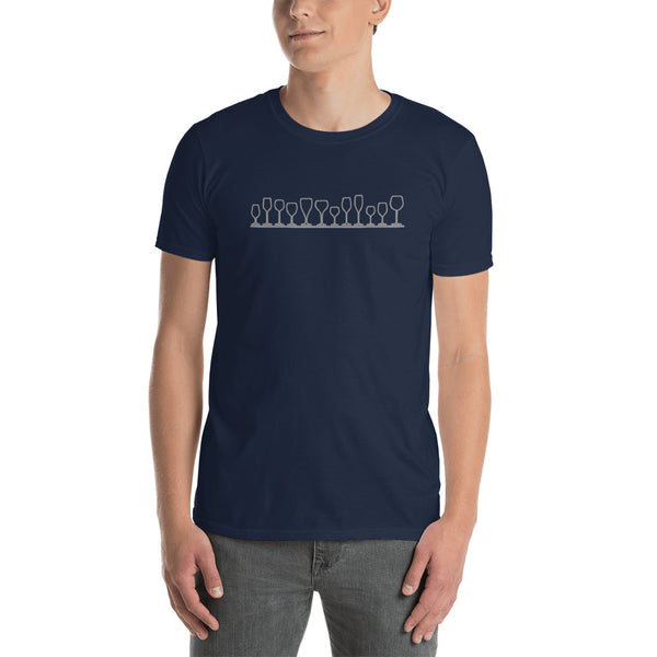 Wine Glass lineup Short-Sleeve Unisex T-Shirt